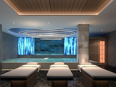 现代足浴店 澡堂 洗澡间 搓澡间 浴池
