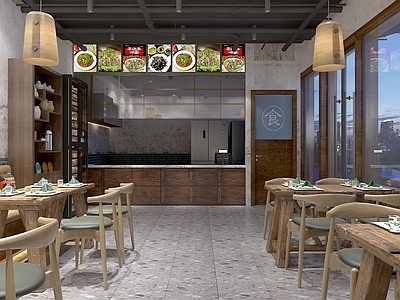 复古中古快餐店 复古餐厅 快餐店