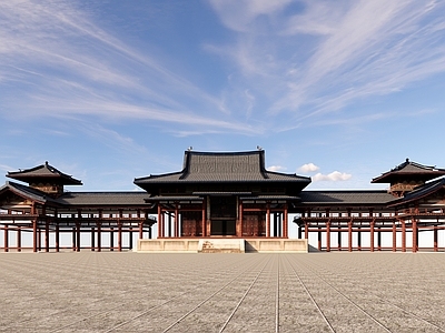 中式新中式古建筑 古建连廊 古建 连廊