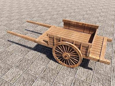 其他交通工具 古代木质车 板车 地排车