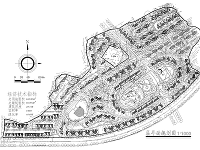 乡村规划 村镇居住区规划 总平面规划图 住宅商场幼儿园 施工图
