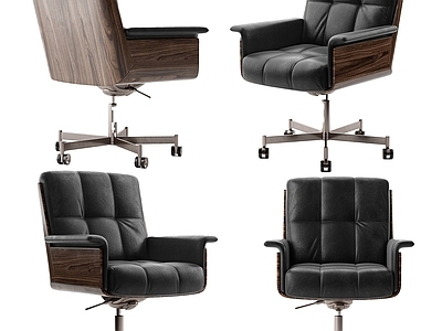 中古法式办公椅 Minotti Daiki 皮革办公椅 老板椅 培训椅