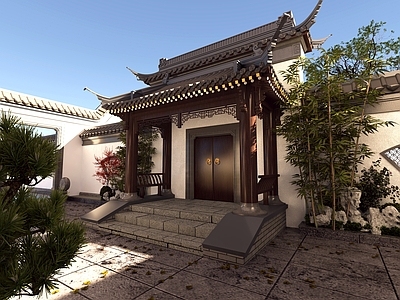 中式中古古建 古建 四合院 中式建筑 民宿 小镇
