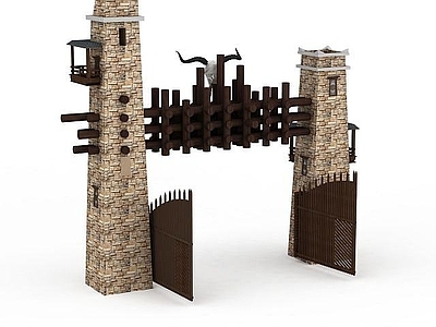 现代其他景观小品 景区大门