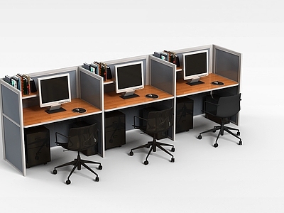 现代书桌椅 现代简约办公格子电脑桌