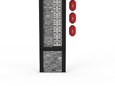 现代其他景观小品 中式标示牌