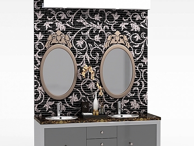 现代其他厨卫 豪华印花洗手台