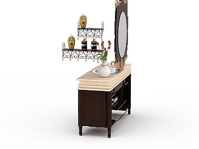 现代其他厨卫 豪华中式雕花大理石洗手台