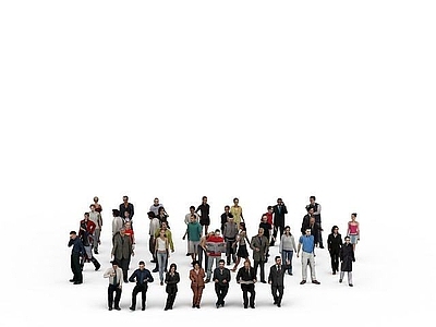 现代虚拟人物 人群