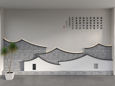 中式背景墙 瓦片背景墙 马头墙背景墙 徽派建筑背景墙 建筑轮廓背景墙 水乡建筑瓦片背景
