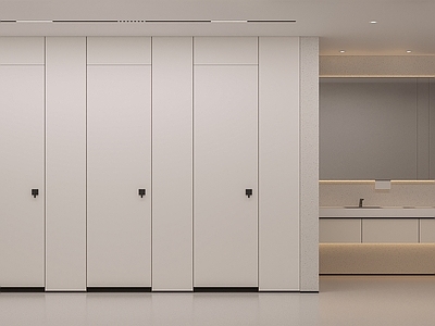 现代极简公共卫生间 卫生间标识