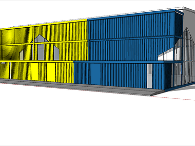 现代工业商业展厅 展厅入口 展厅 集装箱展厅 现代展厅 户外集装箱