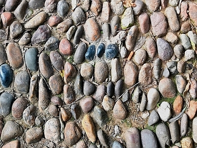 现代路面 鹅卵石地面
