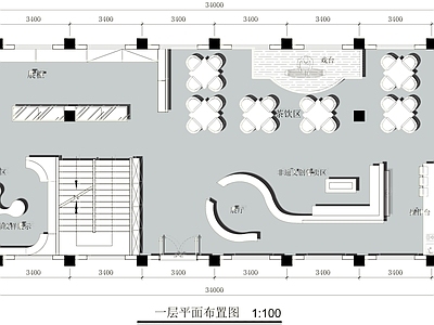 其他展厅 茶展厅设计平面图 茶艺展厅平面图 茶文化展厅平面图 茶文化馆平面图 施工图