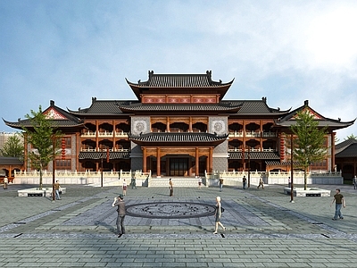 中式中古古建 古建 商业街 中式建筑 庙宇 祠堂