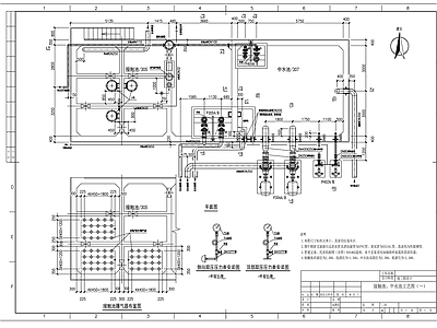 水处理 接触池中水池 施工图