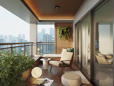 现代阳台 生活阳台 休闲阳台