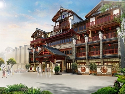 中式古建 中式酒店 中式古建门头