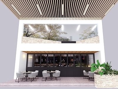 简约其他商业空间 快餐店门面 小吃店门面 园区小吃店