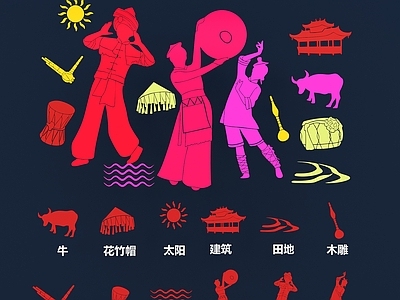 现代挂件 毛南族剪影