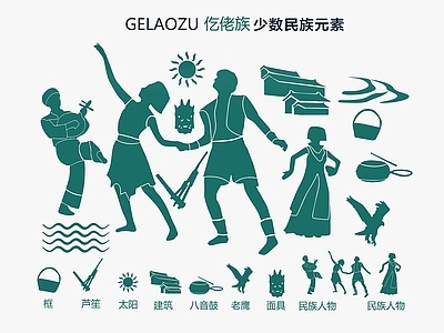 现代挂件 仡佬族民族剪影