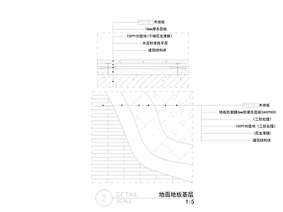 木地板 地面地板基层 木地板节点 施工图