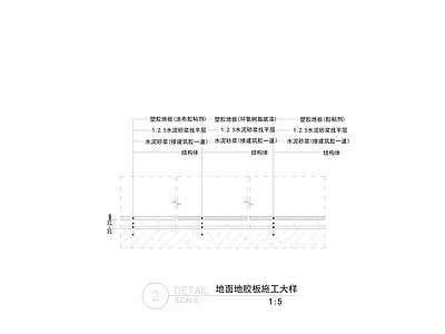 地面综合节点 地面地胶板施工大 施工图
