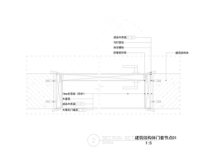 综合门节点 建筑结构体门套节 施工图