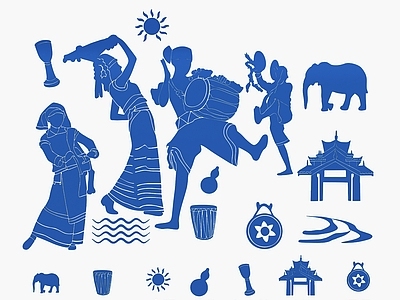 现代挂件 德昂族民族剪影