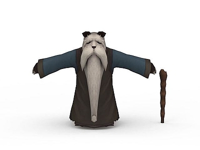 现代游戏角色熊猫老人