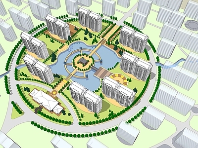 现代小区景观 小区景观