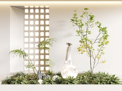 盆栽 现代盆栽 花盆 入户景观