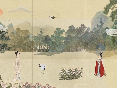 中式新中式硬包 山水硬包 硬包背景墙 古风硬包 国风硬包