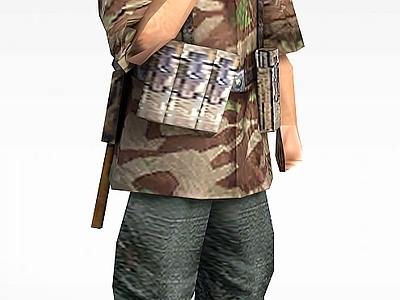 现代虚拟人物 军人士兵战士男人