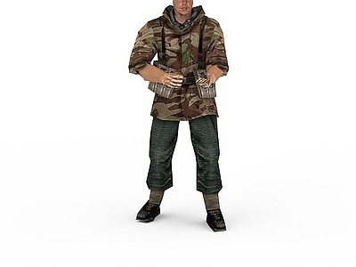 现代虚拟人物 军人士兵战士男人