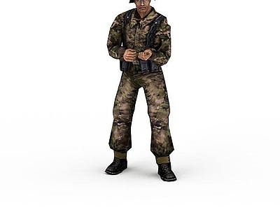 现代虚拟人物 军人士兵战士男人