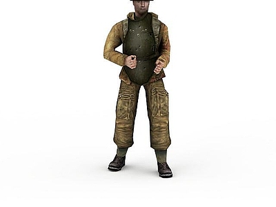 现代虚拟人物 军人士兵战士男人