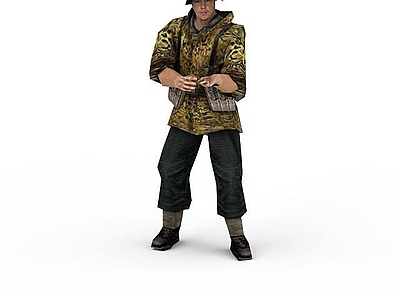 现代虚拟人物 军人士兵战士男人