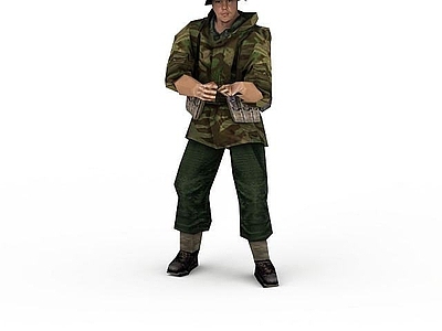现代虚拟人物 军人士兵战士男人