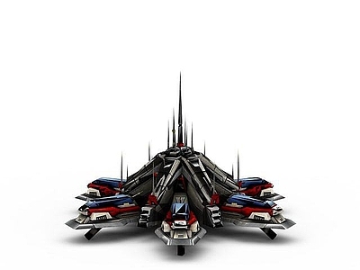 现代办公大厅 红色警戒建筑物游戏场景