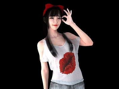 女人 可爱学生女人 美女女性人物 卡通动漫女生 模特小姐姐 蝴蝶结清凉女生