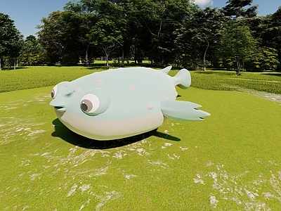 现代其他景观小品 河豚雕塑