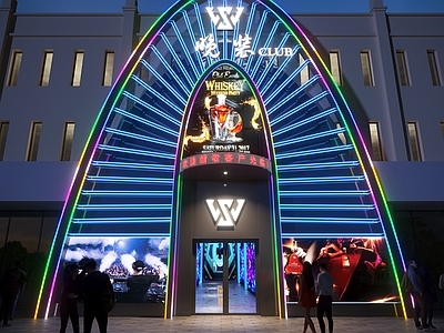 现代新中式门头 酒吧门头 KTV门头 夜场门头 慢摇吧