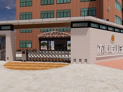 现代美式其他学校空间 学校建筑 学校大门