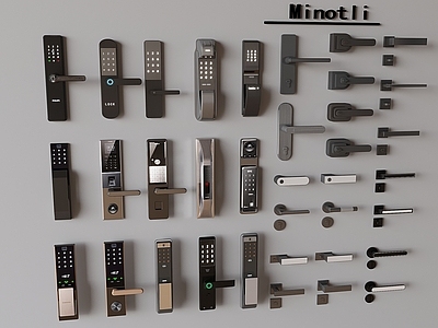 锁 钥匙 门把手门锁密码锁 智能电子锁指纹锁