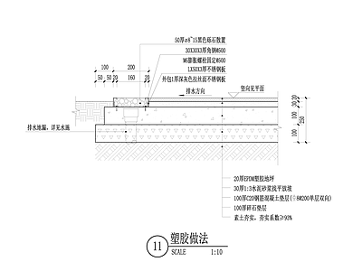 地面综合节点 塑胶做法 EPDM作法 施工图