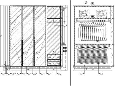 柜体节点 玻璃衣柜节点图 施工图