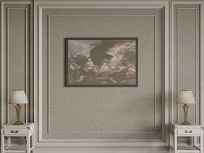 法式欧式背景墙 法式床头背景墙 雕花线条 壁画背景墙 卧室背景墙