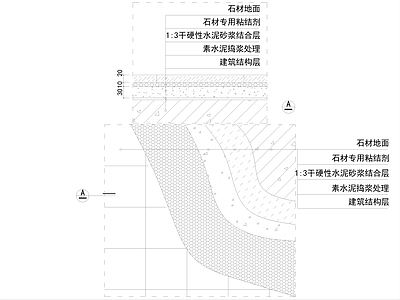 地面综合节点 地面石材施工节点 施工图