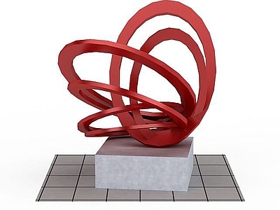 现代其他景观小品 红色概念雕塑装饰